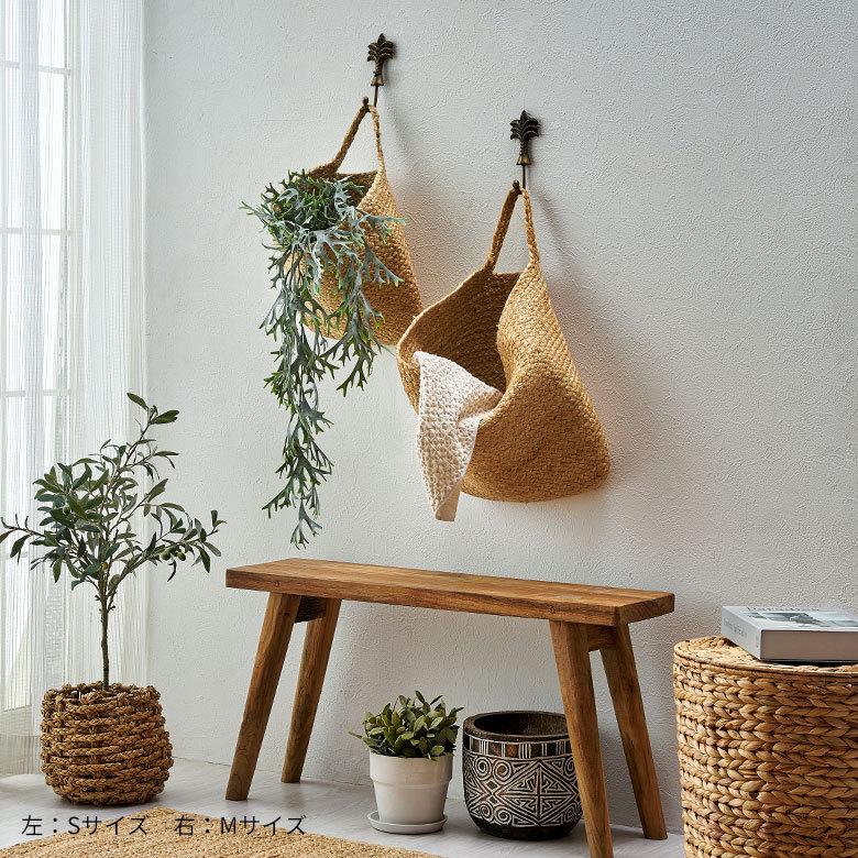バスケット 吊り下げ かご カゴ ジュート 麻 円形 Mサイズ 収納 ハンギング 壁掛け プランター キッチン トイレ インテリア おしゃれ 北欧 西海岸 雑貨 34565 | ELEMENTS（インテリア） | 10