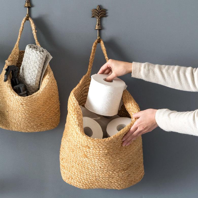 バスケット 吊り下げ かご カゴ ジュート 麻 円形 Mサイズ 収納 ハンギング 壁掛け プランター キッチン トイレ インテリア おしゃれ 北欧 西海岸 雑貨 34565 | ELEMENTS（インテリア） | 03