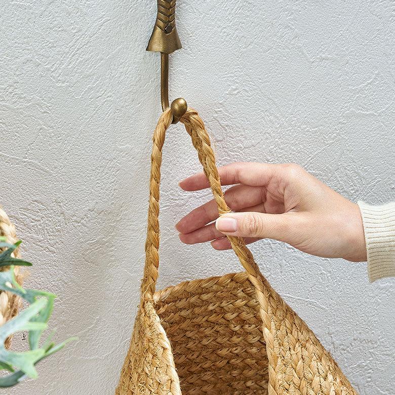 バスケット 吊り下げ かご カゴ ジュート 麻 円形 Mサイズ 収納 ハンギング 壁掛け プランター キッチン トイレ インテリア おしゃれ 北欧 西海岸 雑貨 34565 | ELEMENTS（インテリア） | 06