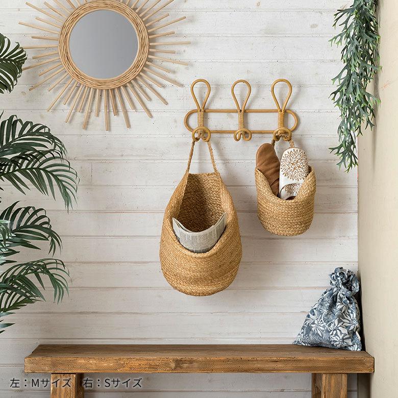 バスケット 吊り下げ かご カゴ ジュート 麻 円形 Sサイズ 収納 ハンギング 壁掛け プランター クローゼット インテリア おしゃれ 北欧 西海岸 雑貨 34566 | ELEMENTS（インテリア） | 08