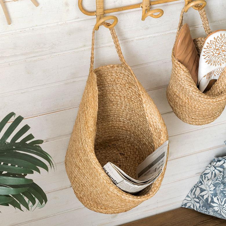 バスケット 吊り下げ かご カゴ ジュート 麻 円形 Mサイズ 収納 ハンギング 壁掛け プランター キッチン トイレ インテリア おしゃれ 北欧 西海岸 雑貨 34567 | ELEMENTS（インテリア） | 05