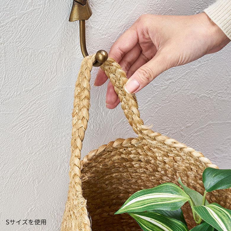 バスケット 吊り下げ かご カゴ ジュート 麻 円形 Mサイズ 収納 ハンギング 壁掛け プランター キッチン トイレ インテリア おしゃれ 北欧 西海岸 雑貨 34567 | ELEMENTS（インテリア） | 06
