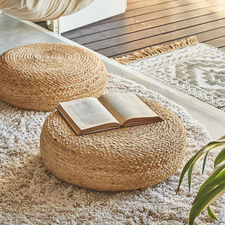 ジュート　大型　フロアクッション　丸型　円形　Φ70cm 座布団 ジュート 大型 フロアクッション 丸型 円形 Φ70cm 座布団 丸型