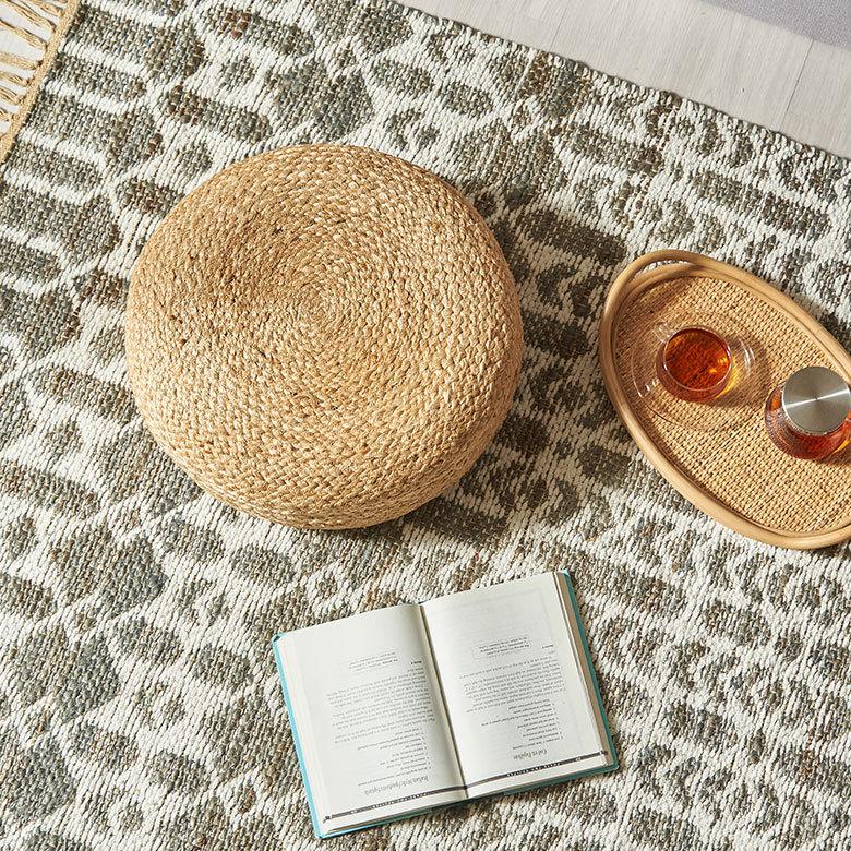 フロア クッション 座布団 ジュート 麻 丸型 円形 ラウンド ざぶとん スツール プフ 北欧 おしゃれ インテリア 家具 座 椅子 和 モダン 西海岸 塩系 34570 | ブランド登録なし | 12