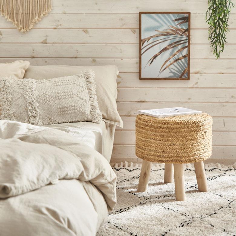 スツール 丸 ラウンド 円形 ジュート 木製脚 椅子 いす イス チェア 腰掛け オットマン 花台 家具 プランタースタンド おしゃれ インテリア 北欧 西海岸 34571 | ELEMENTS（インテリア） | 13