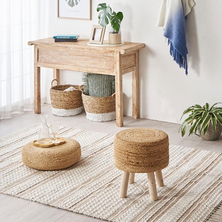 スツール 丸 ラウンド 円形 ジュート 木製脚 椅子 いす イス チェア 腰掛け オットマン 花台 家具 プランタースタンド おしゃれ インテリア 北欧 西海岸 34571 | ELEMENTS（インテリア） | 15