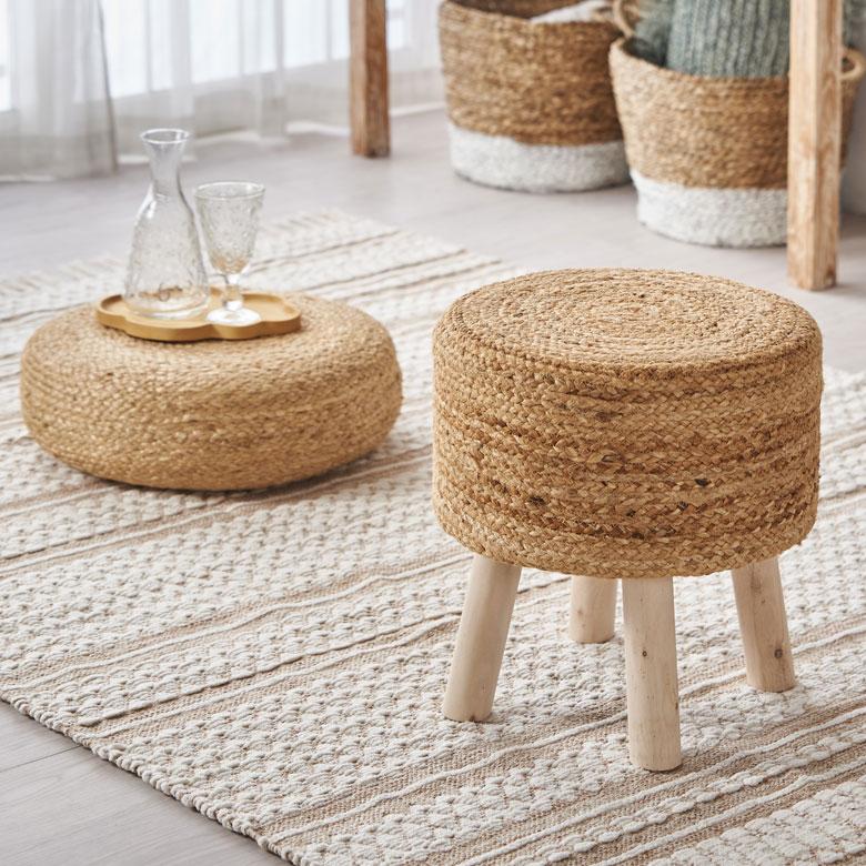 スツール 丸 ラウンド 円形 ジュート 木製脚 椅子 いす イス チェア 腰掛け オットマン 花台 家具 プランタースタンド おしゃれ インテリア 北欧 西海岸 34571 | ELEMENTS（インテリア） | 17