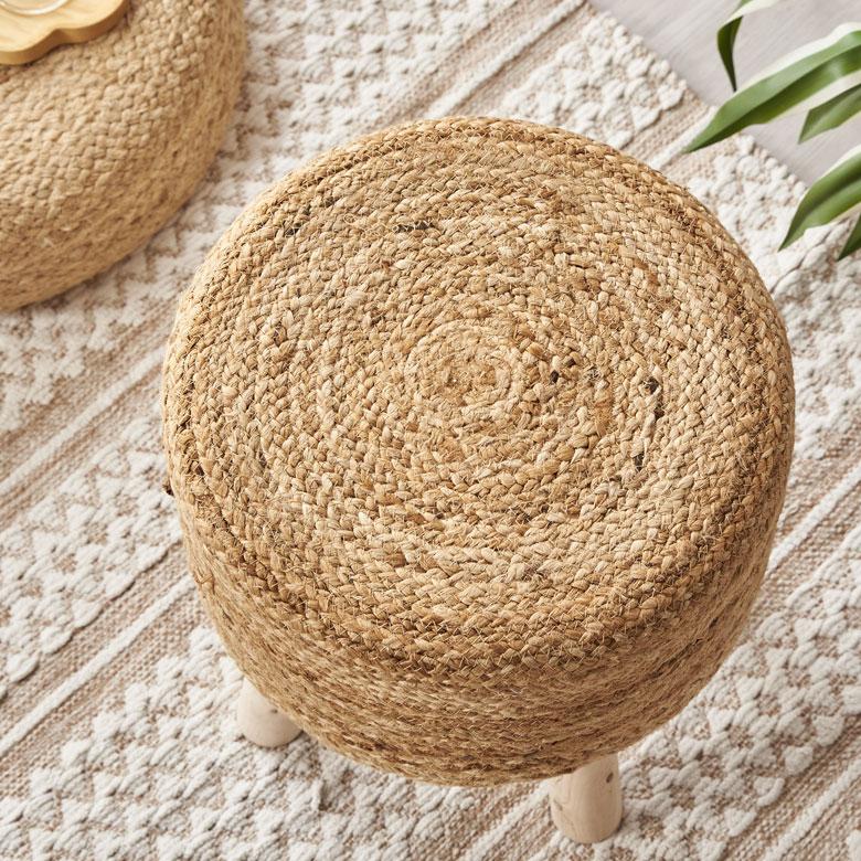 スツール 丸 ラウンド 円形 ジュート 木製脚 椅子 いす イス チェア 腰掛け オットマン 花台 家具 プランタースタンド おしゃれ インテリア 北欧 西海岸 34571 | ELEMENTS（インテリア） | 18