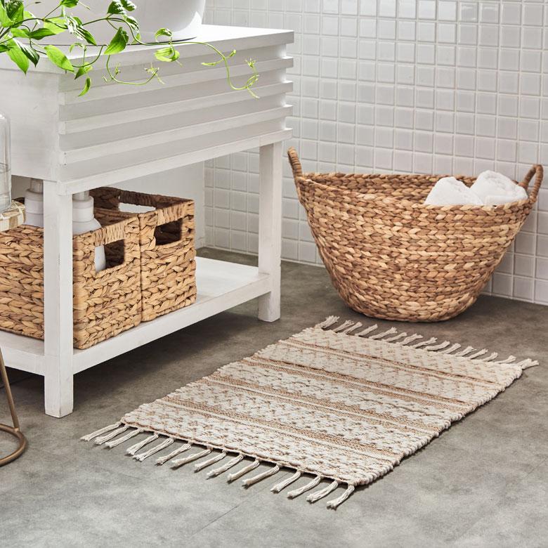 ラグ バス マット 玄関 洗面所 シンメトリー柄 ダイヤ ボーダー 絨毯 じゅうたん カーペット おしゃれ 北欧 インテリア モダン 西海岸 34572 | ELEMENTS（インテリア） | 20