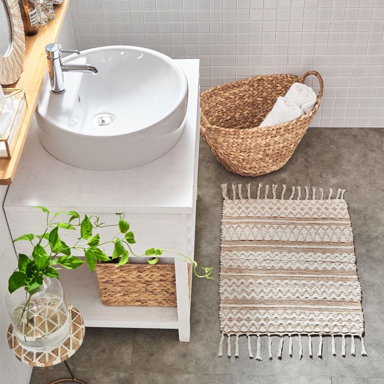 ラグ バス マット 玄関 洗面所 シンメトリー柄 ダイヤ ボーダー 絨毯 じゅうたん カーペット おしゃれ 北欧 インテリア モダン 西海岸 34572 | ELEMENTS（インテリア） | 03