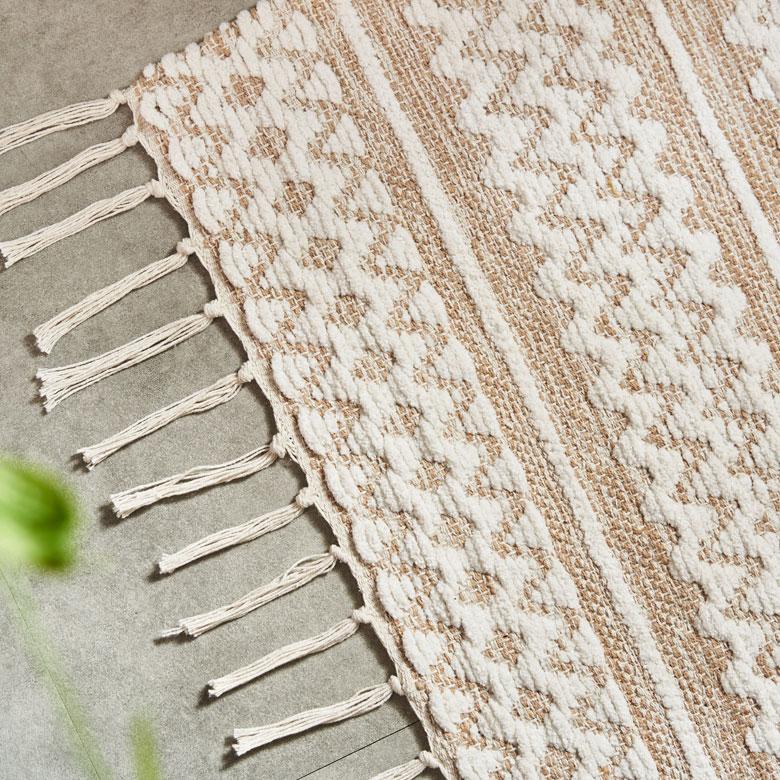 ラグ バス マット 玄関 洗面所 シンメトリー柄 ダイヤ ボーダー 絨毯 じゅうたん カーペット おしゃれ 北欧 インテリア モダン 西海岸 34572 | ELEMENTS（インテリア） | 04