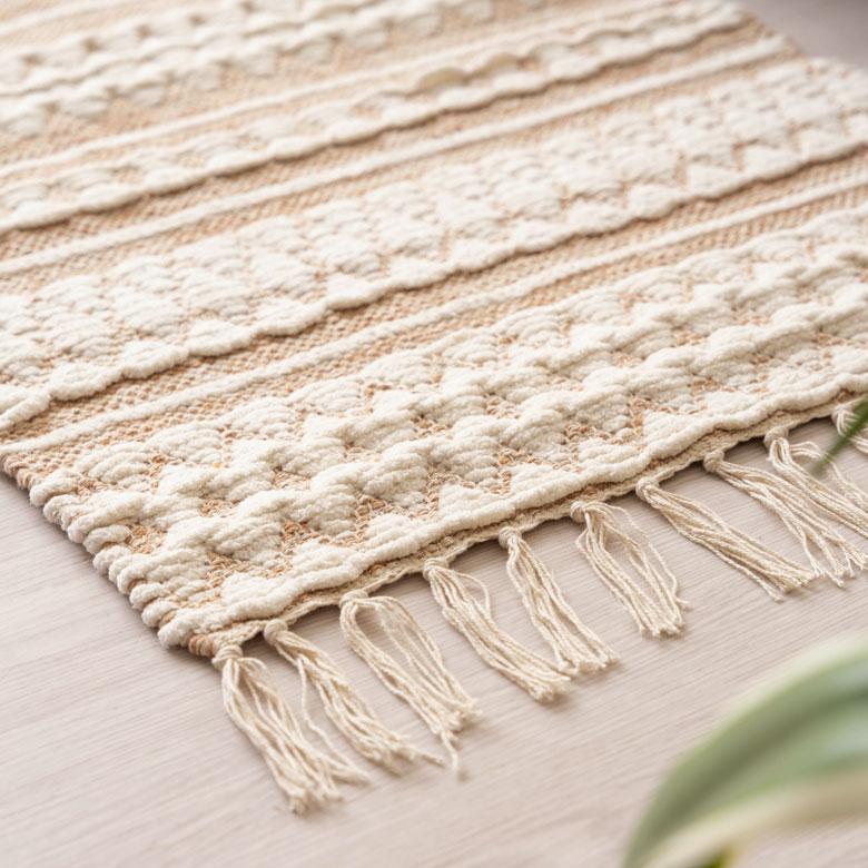 ラグ マット キッチン  コットン シンメトリー柄 ダイヤ ボーダー 絨毯 じゅうたん カーペット おしゃれ 北欧 インテリア モダン 西海岸 34574 | ELEMENTS（インテリア） | 04