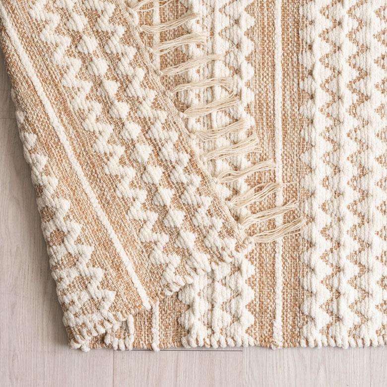 ラグ マット キッチン  コットン シンメトリー柄 ダイヤ ボーダー 絨毯 じゅうたん カーペット おしゃれ 北欧 インテリア モダン 西海岸 34574 | ELEMENTS（インテリア） | 09