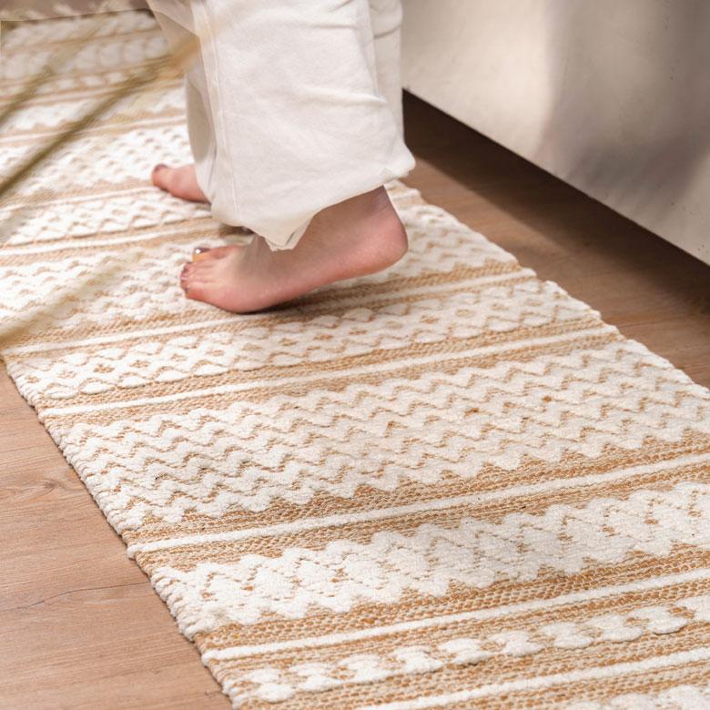 ラグ マット キッチン コットン シンメトリー柄 ダイヤ ボーダー 絨毯 じゅうたん カーペット おしゃれ 北欧 インテリア モダン 西海岸 34575 | ELEMENTS（インテリア） | 05