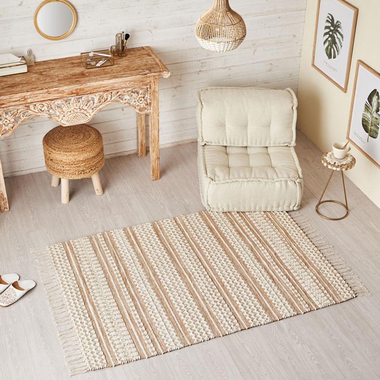 ラグ マット リビング コットン シンメトリー柄 ダイヤ ボーダー 絨毯 じゅうたん カーペット おしゃれ 北欧 インテリア モダン 西海岸 34576 | ELEMENTS（インテリア） | 20