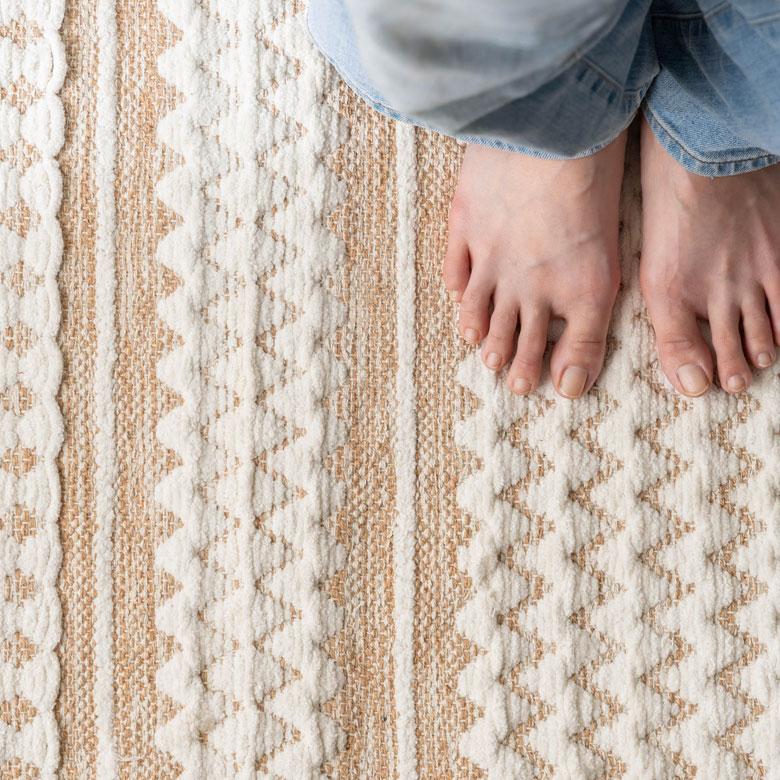 ラグ マット リビング コットン シンメトリー柄 ダイヤ ボーダー 絨毯 じゅうたん カーペット おしゃれ 北欧 インテリア モダン 西海岸 34576 | ELEMENTS（インテリア） | 02