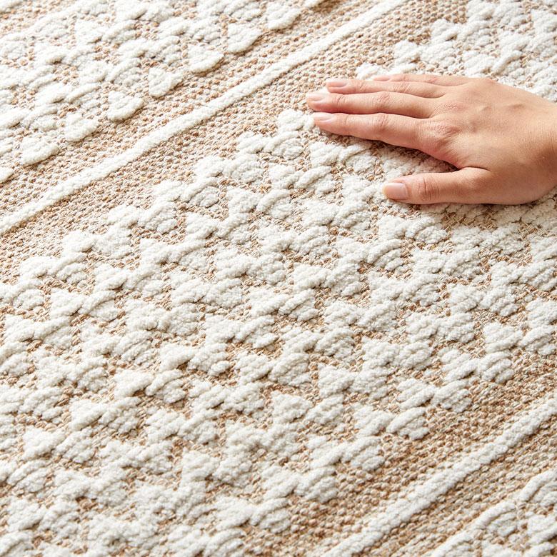 ラグ マット リビング コットン シンメトリー柄 ダイヤ ボーダー 絨毯 じゅうたん カーペット おしゃれ 北欧 インテリア モダン 西海岸 34576 | ELEMENTS（インテリア） | 07