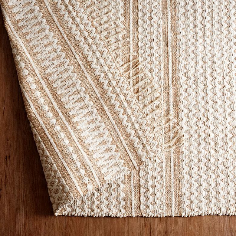 ラグ マット リビング コットン シンメトリー柄 ダイヤ ボーダー 絨毯 じゅうたん カーペット おしゃれ 北欧 インテリア モダン 西海岸 34576 | ELEMENTS（インテリア） | 09