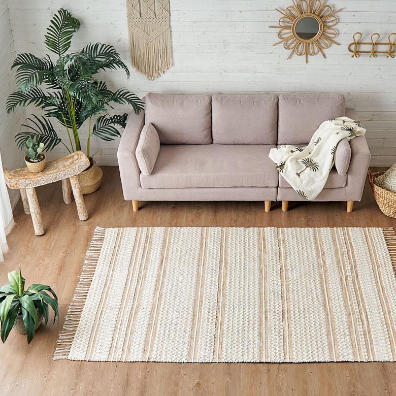 ラグ マット リビング コットン シンメトリー柄 ダイヤ ボーダー 絨毯 じゅうたん カーペット おしゃれ 北欧 インテリア モダン 西海岸 34577 | ELEMENTS（インテリア） | 03