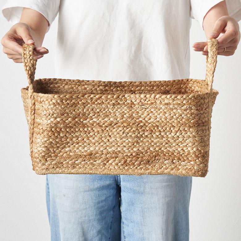 かご バスケット 持ち手 付き ジュート 麻 Sサイズ ナチュラル 収納 折りたたみ 可 荷物 入れ 衣類 おもちゃ ランドリー おしゃれ 北欧 西海岸風 雑貨 34580 | ELEMENTS（インテリア） | 05