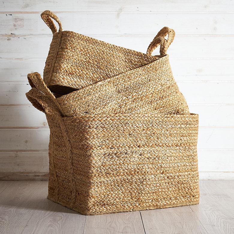 かご バスケット 持ち手 付き ジュート 麻 Mサイズ ナチュラル 収納 折りたたみ 可 荷物 入れ 衣類 おもちゃ ランドリー おしゃれ 北欧 西海岸風 雑貨 34581 | ELEMENTS（インテリア） | 19
