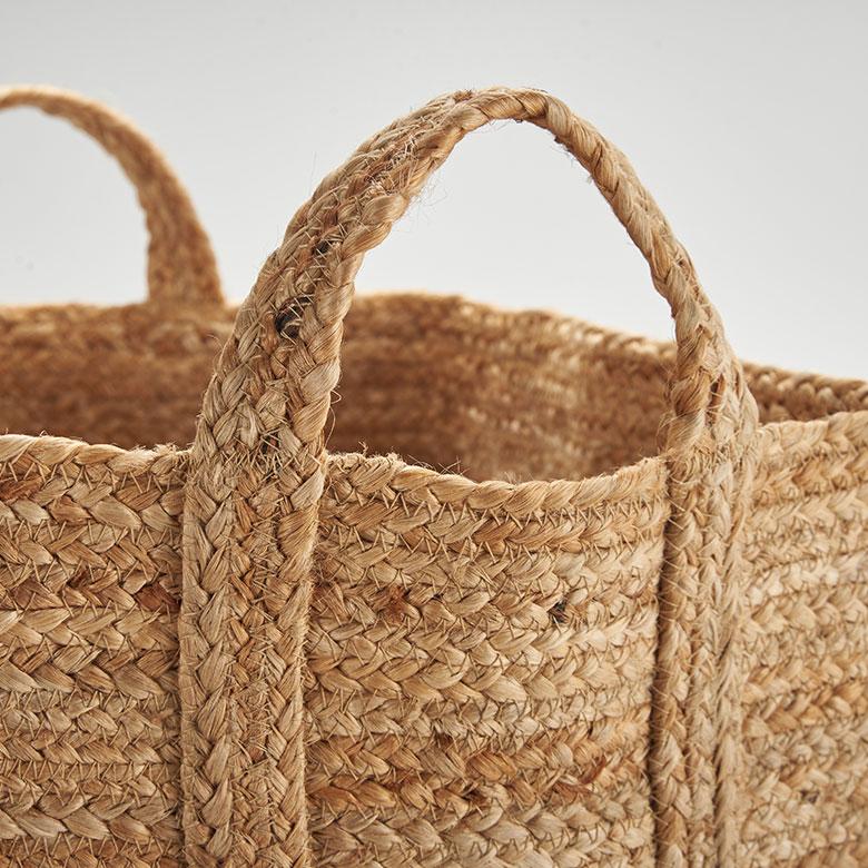 かご バスケット 持ち手 付き ジュート 麻 Lサイズ ナチュラル 収納 折りたたみ 可 荷物 入れ 衣類 おもちゃ ランドリー おしゃれ 北欧 西海岸風 雑貨 34582 | ELEMENTS（インテリア） | 11