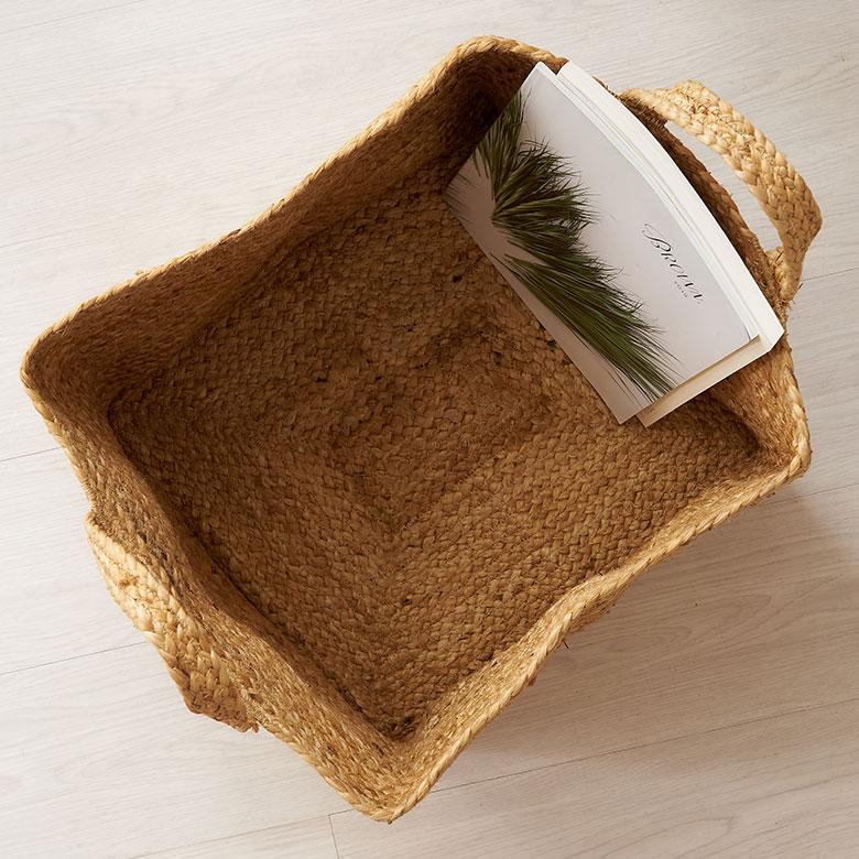 かご バスケット 持ち手 付き ジュート 麻 Lサイズ ナチュラル 収納 折りたたみ 可 荷物 入れ 衣類 おもちゃ ランドリー おしゃれ 北欧 西海岸風 雑貨 34582 | ELEMENTS（インテリア） | 06