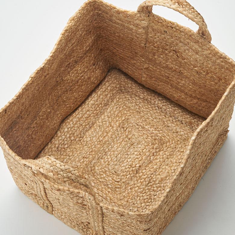 かご バスケット 持ち手 付き ジュート 麻 Lサイズ ナチュラル 収納 折りたたみ 可 荷物 入れ 衣類 おもちゃ ランドリー おしゃれ 北欧 西海岸風 雑貨 34582 | ELEMENTS（インテリア） | 09
