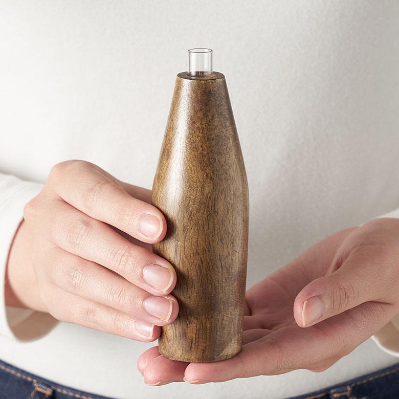 一輪挿し フラワーベース マンゴー ウッド 天然 木 製 ガラス 花瓶 約 W 4cm D 4cm H 11.5cm 花器 生 花 入れ オブジェ 北欧 おしゃれ 雑貨 西海岸 34585 | ブランド登録なし | 12