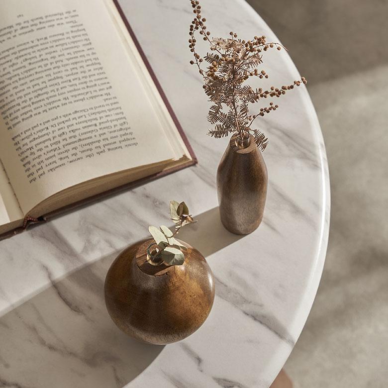 一輪挿し フラワーベース マンゴー ウッド 天然 木 製 ガラス 花瓶 約 W 4cm D 4cm H 11.5cm 花器 生 花 入れ オブジェ 北欧 おしゃれ 雑貨 西海岸 34585 | ブランド登録なし | 06