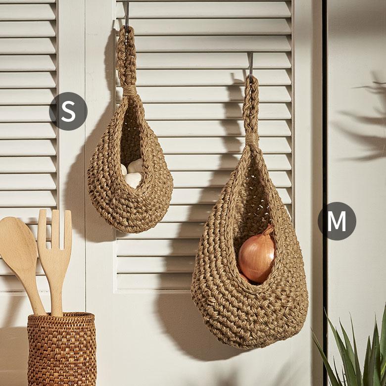 バスケット 吊り下げ かご ジュート 麻 しずく型 Mサイズ 収納 ハンギング 壁掛け プランター クローゼット インテリア おしゃれ 北欧 西海岸 雑貨 34586-m | ELEMENTS（インテリア） | 13