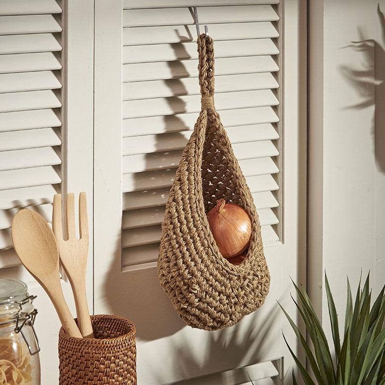 バスケット 吊り下げ かご ジュート 麻 しずく型 Mサイズ 収納 ハンギング 壁掛け プランター クローゼット インテリア おしゃれ 北欧 西海岸 雑貨 34586-m | ELEMENTS（インテリア） | 02