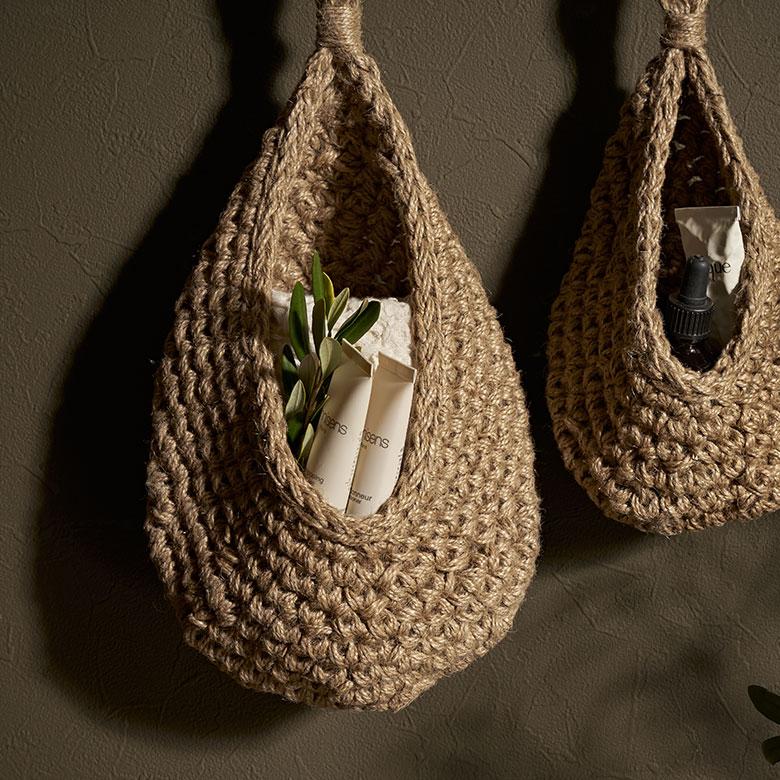 バスケット 吊り下げ かご ジュート 麻 しずく型 Mサイズ 収納 ハンギング 壁掛け プランター クローゼット インテリア おしゃれ 北欧 西海岸 雑貨 34586-m | ELEMENTS（インテリア） | 07