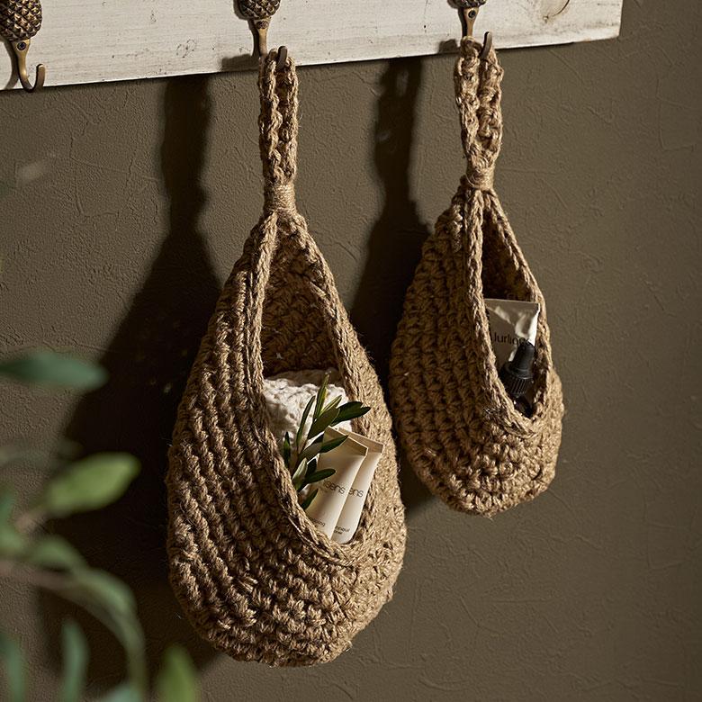 バスケット 吊り下げ かご ジュート 麻 しずく型 Sサイズ 収納 ハンギング 壁掛け プランター クローゼット インテリア おしゃれ 北欧 西海岸 雑貨 34586-s | ELEMENTS（インテリア） | 11