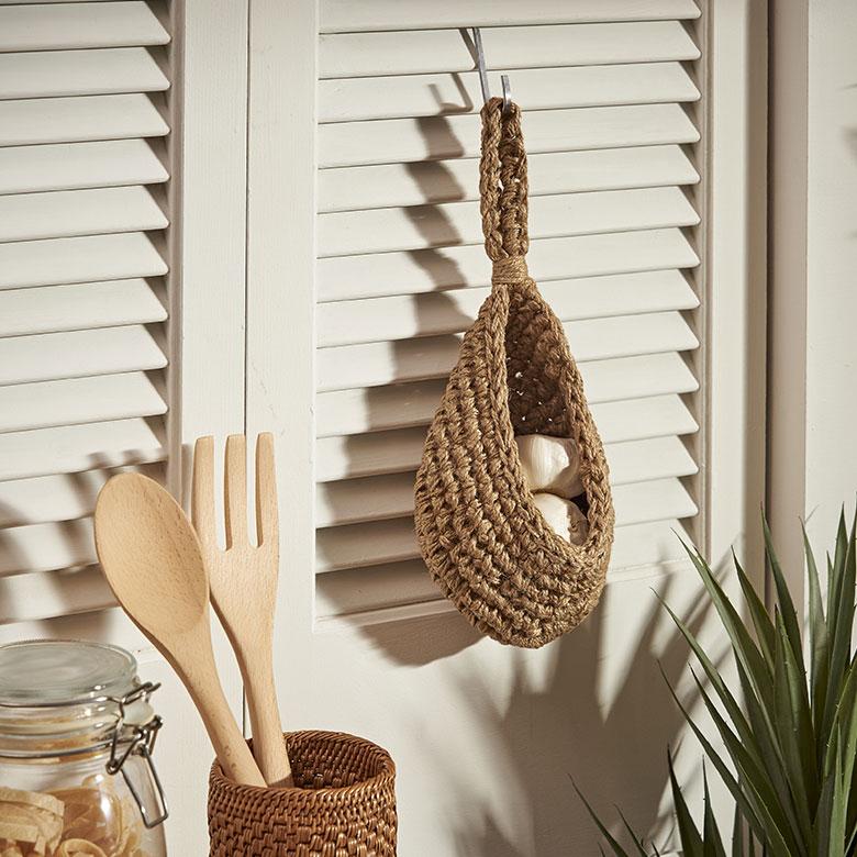 バスケット 吊り下げ かご ジュート 麻 しずく型 Sサイズ 収納 ハンギング 壁掛け プランター クローゼット インテリア おしゃれ 北欧 西海岸 雑貨 34586-s | ELEMENTS（インテリア） | 02