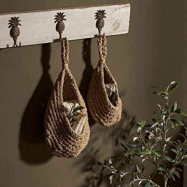 バスケット 吊り下げ かご ジュート 麻 しずく型 Sサイズ 収納 ハンギング 壁掛け プランター クローゼット インテリア おしゃれ 北欧 西海岸 雑貨 34586-s | ELEMENTS（インテリア） | 06