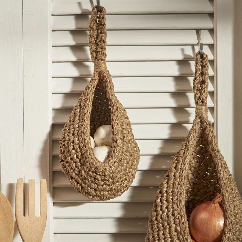 バスケット 吊り下げ かご ジュート 麻 しずく型 Sサイズ 収納 ハンギング 壁掛け プランター クローゼット インテリア おしゃれ 北欧 西海岸 雑貨 34586-s | ELEMENTS（インテリア） | 09