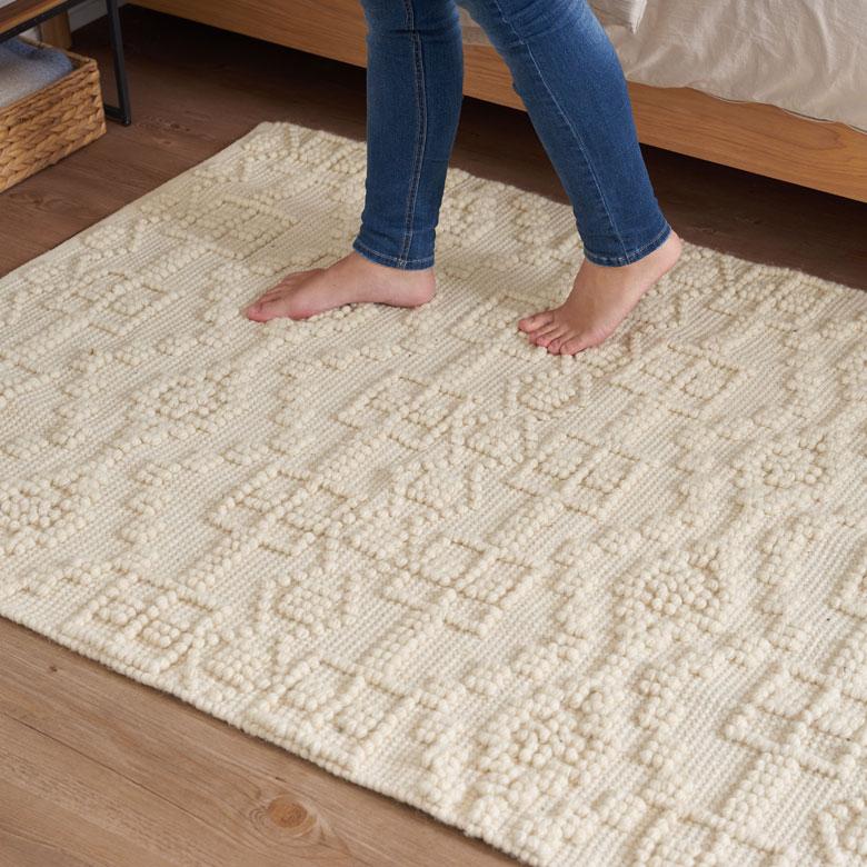 ラグ マット コットン ウール 100 × 140cm 約 1畳 オールシーズン 春 夏 秋 冬 吸湿 速乾 保温 絨毯 敷物 幅140 おしゃれ 北欧 モロッカン 西海岸風 34595 | ELEMENTS（インテリア） | 13