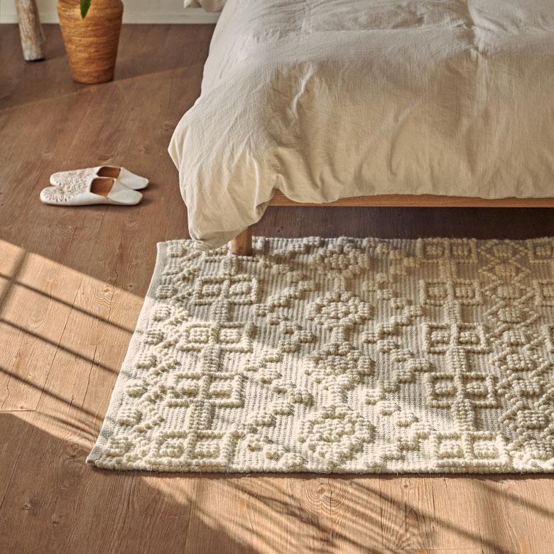 ラグ マット コットン ウール 100 × 140cm 約 1畳 オールシーズン 春 夏 秋 冬 吸湿 速乾 保温 絨毯 敷物 幅140 おしゃれ 北欧 モロッカン 西海岸風 34595 | ELEMENTS（インテリア） | 14