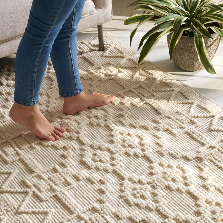 ラグ マット コットン ウール 140 × 200cm 約 1.5畳 オールシーズン 春 夏 秋 冬 吸湿 速乾 保温 絨毯 敷物 幅200 おしゃれ 北欧 モロッカン 西海岸風 34596 | ELEMENTS（インテリア） | 13