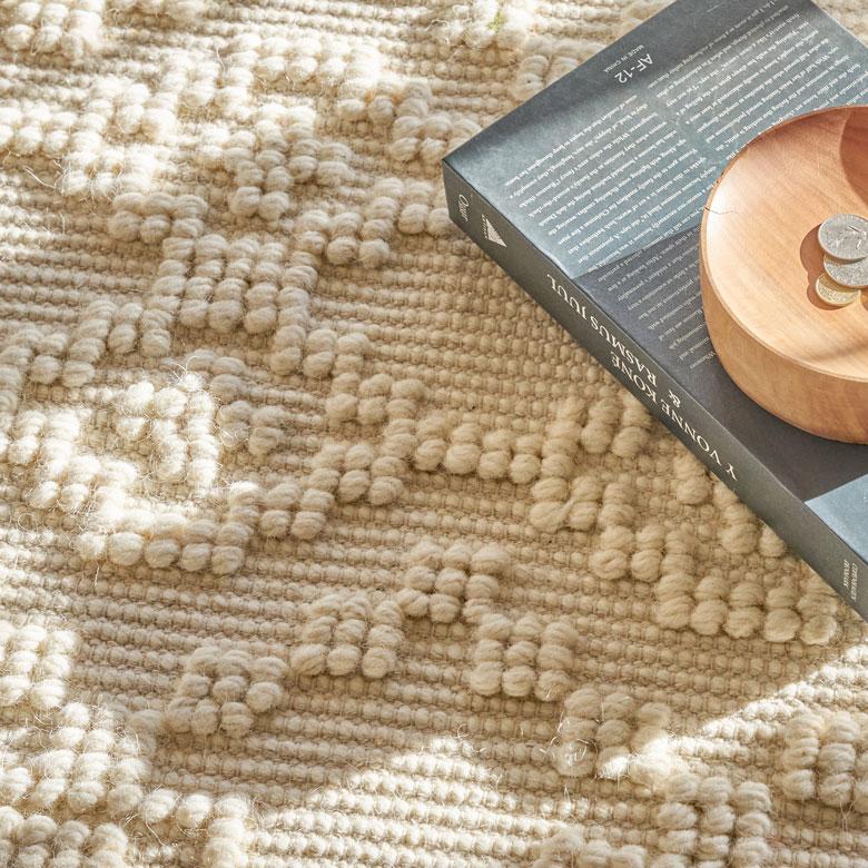 ラグ マット コットン ウール 140 × 200cm 約 1.5畳 オールシーズン 春 夏 秋 冬 吸湿 速乾 保温 絨毯 敷物 幅200 おしゃれ 北欧 モロッカン 西海岸風 34596 | ELEMENTS（インテリア） | 06