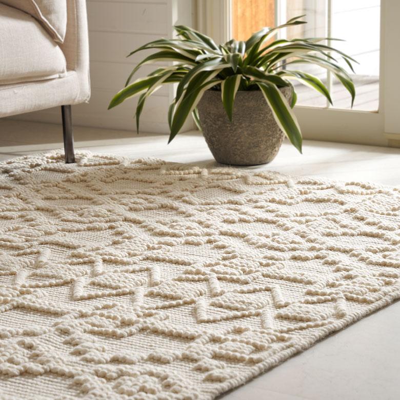 ELEMENTS（インテリア） ラグ マット コットン ウール 140