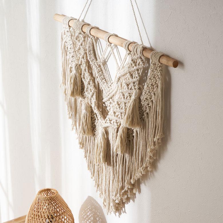 タペストリー マクラメ編み ロープ ウォールデコレーション コットン ハンドメイド 壁 掛け 飾り アート インテリア おしゃれ 北欧 雑貨 西海岸 34598 | ELEMENTS（インテリア） | 10