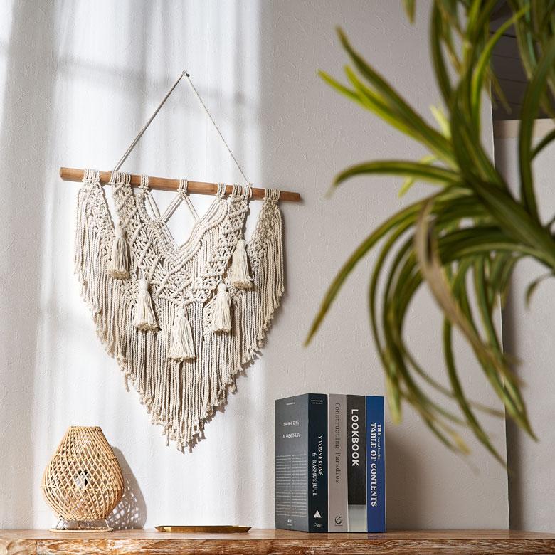 タペストリー マクラメ編み ロープ ウォールデコレーション コットン ハンドメイド 壁 掛け 飾り アート インテリア おしゃれ 北欧 雑貨 西海岸 34598 | ELEMENTS（インテリア） | 12