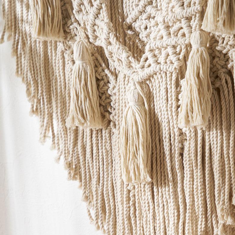 タペストリー マクラメ編み ロープ ウォールデコレーション コットン ハンドメイド 壁 掛け 飾り アート インテリア おしゃれ 北欧 雑貨 西海岸 34598 | ELEMENTS（インテリア） | 03