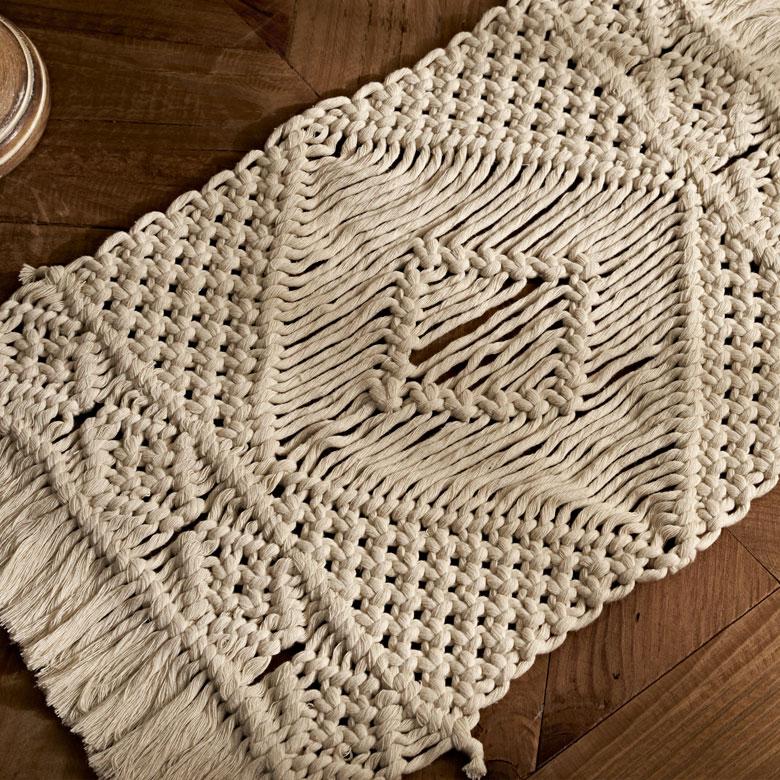 ランチョン マット マクラメ 編み ロープ プレイス コットン ハンドメイド ダイニング アート インテリア おしゃれ 北欧 雑貨 メール便対応 西海岸 34599 | ELEMENTS（インテリア） | 10