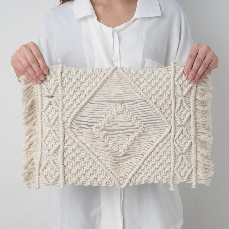 ランチョン マット マクラメ 編み ロープ プレイス コットン ハンドメイド ダイニング アート インテリア おしゃれ 北欧 雑貨 メール便対応 西海岸 34599 | ELEMENTS（インテリア） | 08