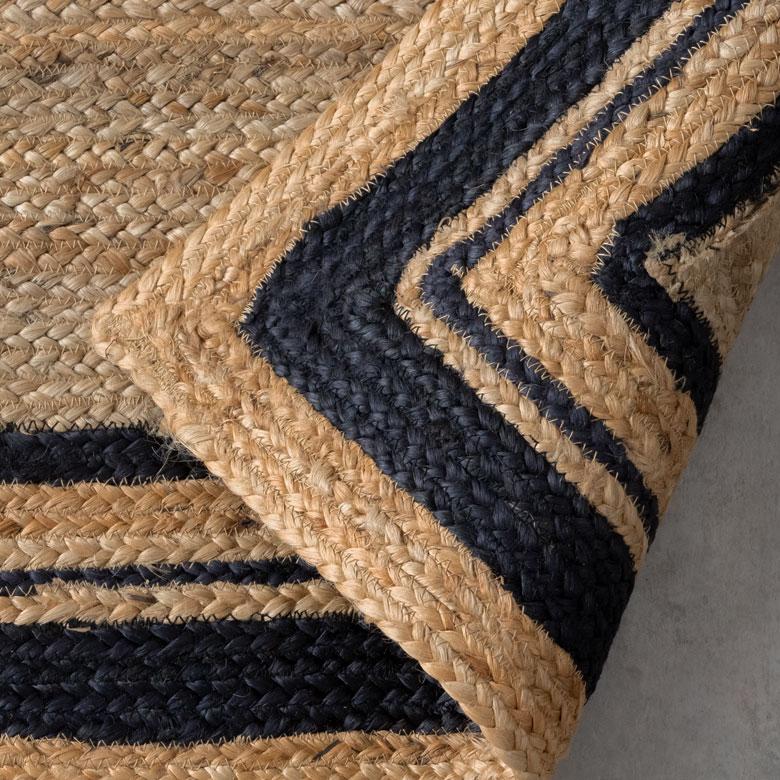 ラグ カーペット ジュート 幅140cm 100×140 長方形 マット インド製 麻 ライン オールシーズン 春 夏 秋 冬 ナチュラル 北欧  インテリア 西海岸 34533 | ELEMENTS（インテリア） | 17