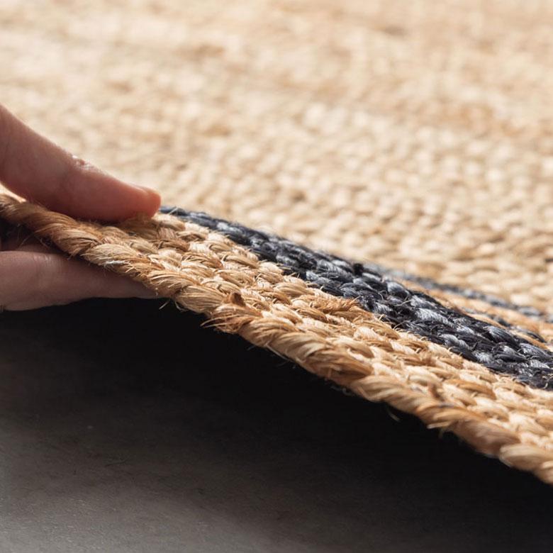 ラグ カーペット ジュート 幅140cm 100×140 長方形 マット インド製 麻 ライン オールシーズン 春 夏 秋 冬 ナチュラル 北欧  インテリア 西海岸 34533 | ELEMENTS（インテリア） | 08