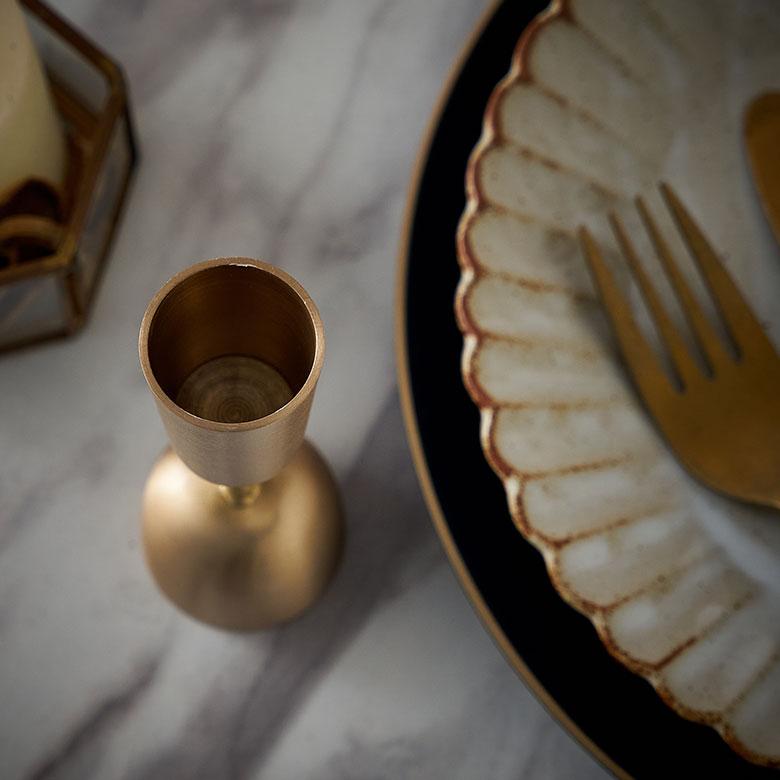 キャンドル ホルダー スタンド 真鍮 約 高さ 10.7cm ろうそく 立て 燭台 クリスマス ハロウィン パーティー おしゃれ 北欧 雑貨 インテリア 西海岸 34603 | ELEMENTS（インテリア） | 10